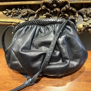 Vtg  1990s Morris Moskowitz‎ Black  Clutch/shoulder Bag purse